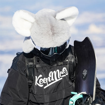 Plush Animal Ski Helmet Decorative Set Cover