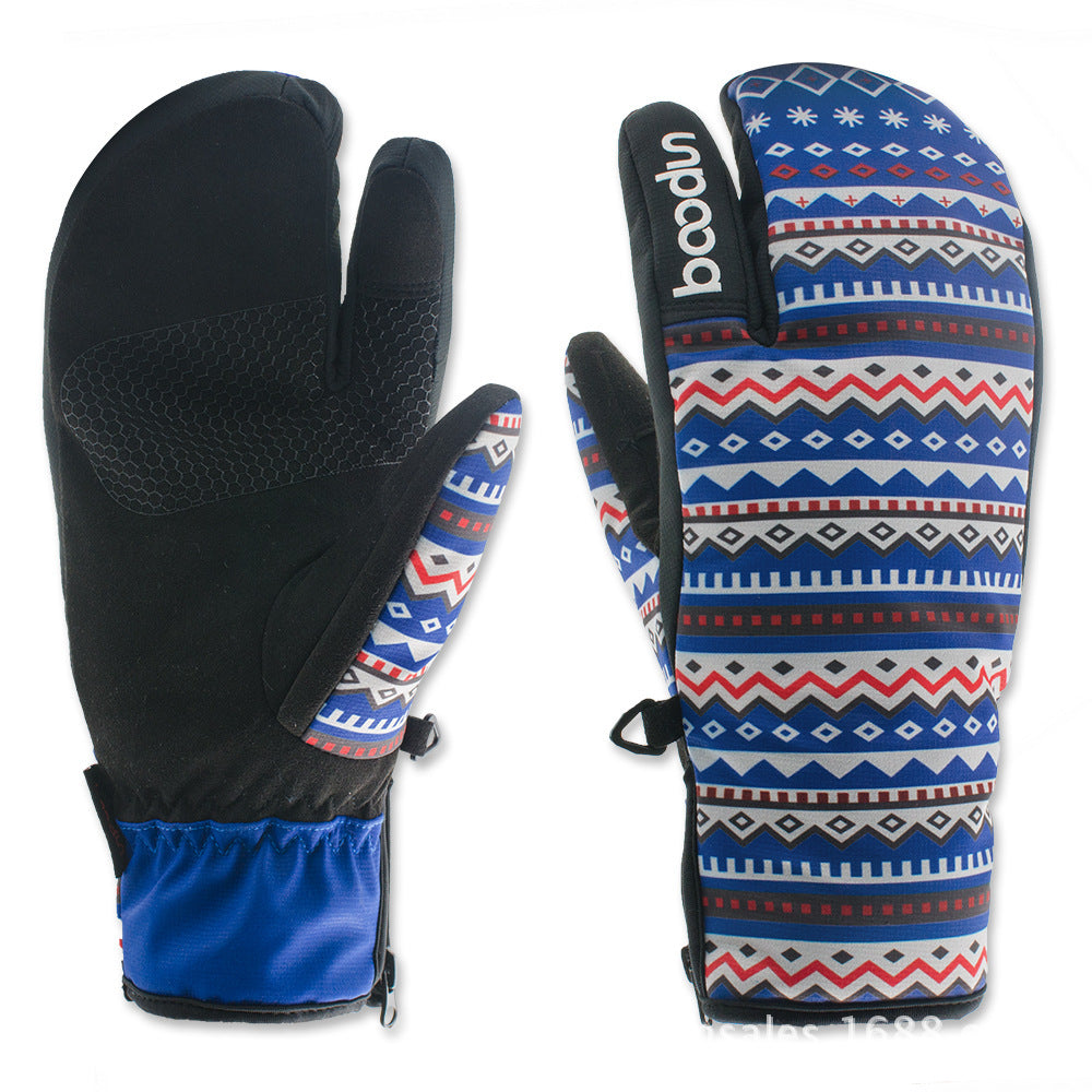 Ski gloves outdoor three-finger warm gloves - Premium 0 from AdventureParent - Just $38.15! Shop now at AdventureParent