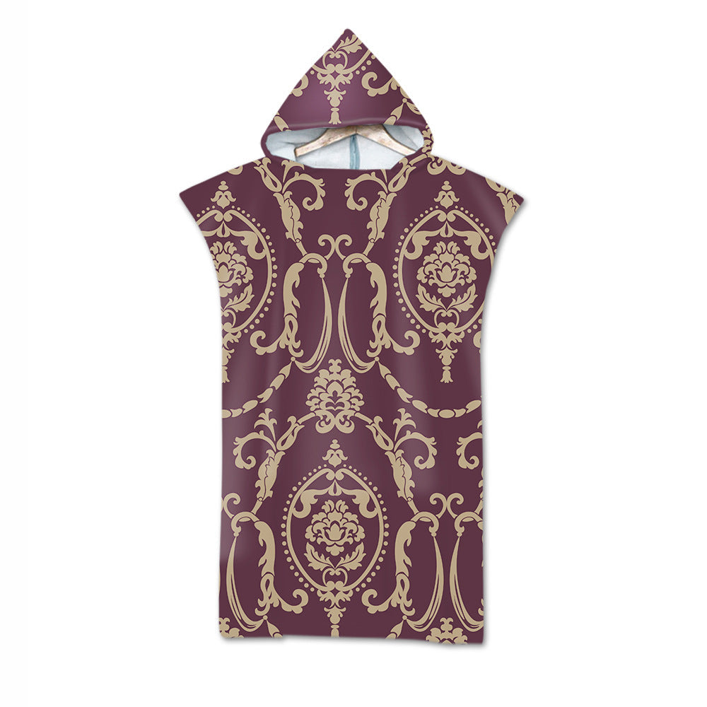 Beach Towel Cloak Cloak Geometric Print Hooded Bath Towel - Premium 0 from AdventureParent - Just $18.36! Shop now at AdventureParent