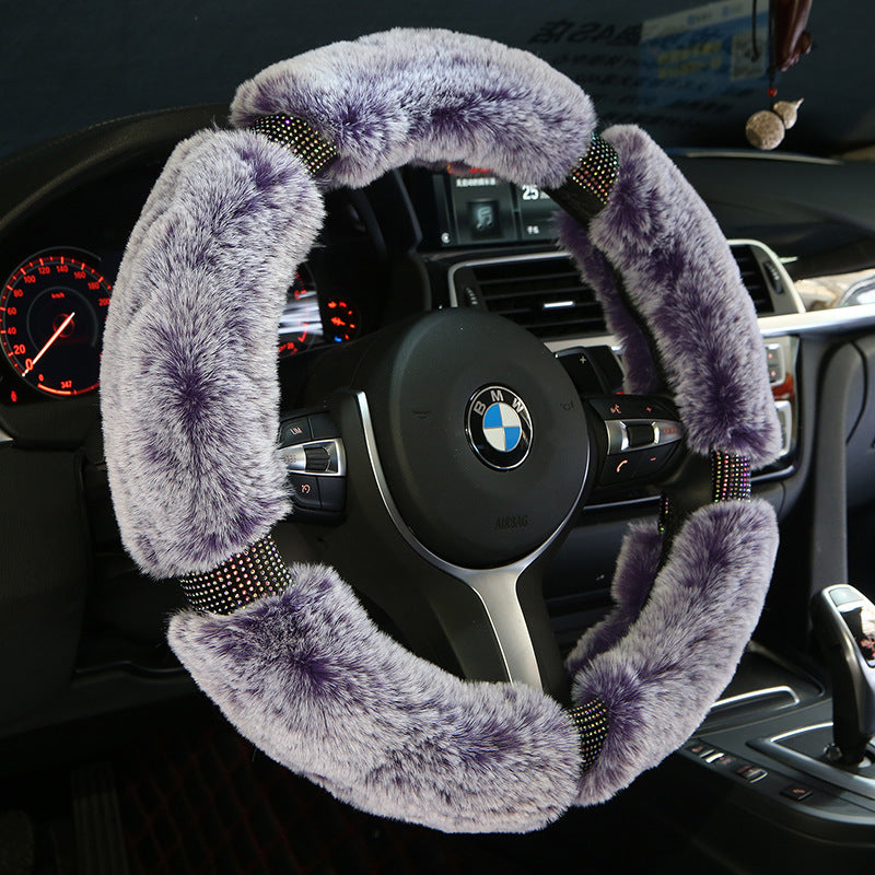 Car Steering Wheel Cover Winter Plush Steering Wheel Cover Korea Diamond Fashion Cute Handle Cover Car Accessories - Premium 0 from AdventureParent - Just $30.85! Shop now at AdventureParent