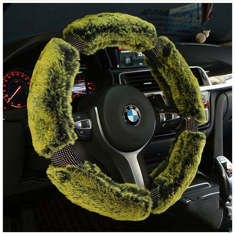 Car Steering Wheel Cover Winter Plush Steering Wheel Cover Korea Diamond Fashion Cute Handle Cover Car Accessories - Premium 0 from AdventureParent - Just $30.85! Shop now at AdventureParent