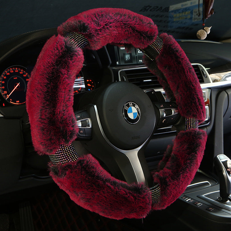 Car Steering Wheel Cover Winter Plush Steering Wheel Cover Korea Diamond Fashion Cute Handle Cover Car Accessories - Premium 0 from AdventureParent - Just $30.85! Shop now at AdventureParent