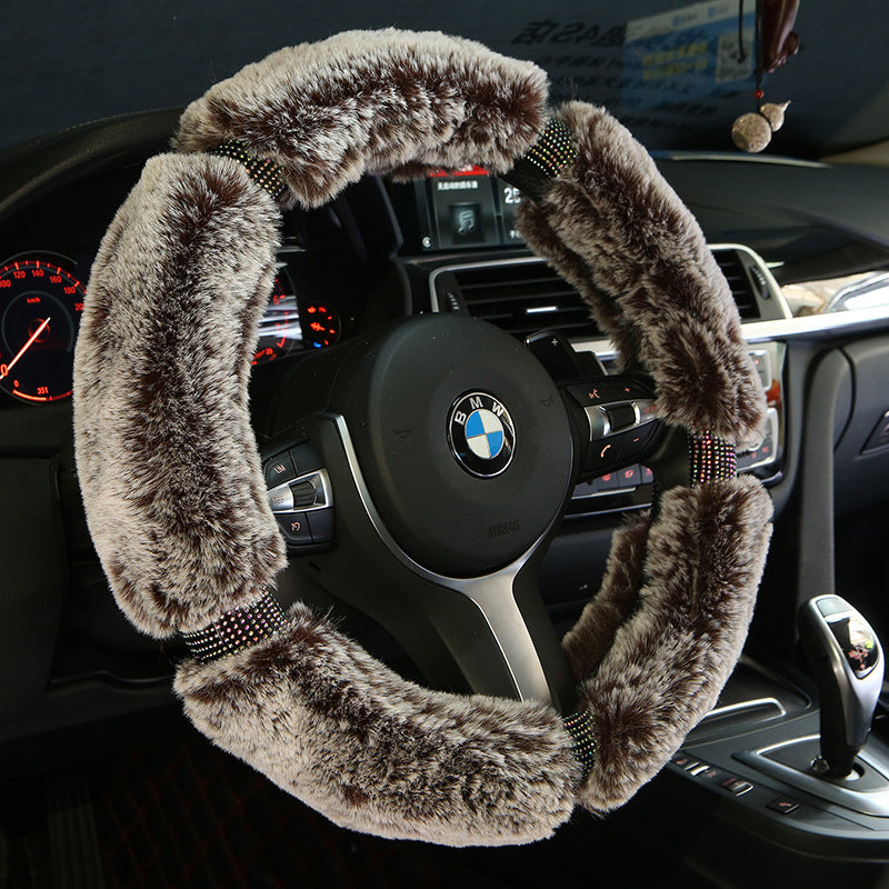 Car Steering Wheel Cover Winter Plush Steering Wheel Cover Korea Diamond Fashion Cute Handle Cover Car Accessories - Premium 0 from AdventureParent - Just $30.85! Shop now at AdventureParent