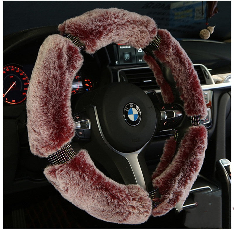 Car Steering Wheel Cover Winter Plush Steering Wheel Cover Korea Diamond Fashion Cute Handle Cover Car Accessories - Premium 0 from AdventureParent - Just $30.85! Shop now at AdventureParent