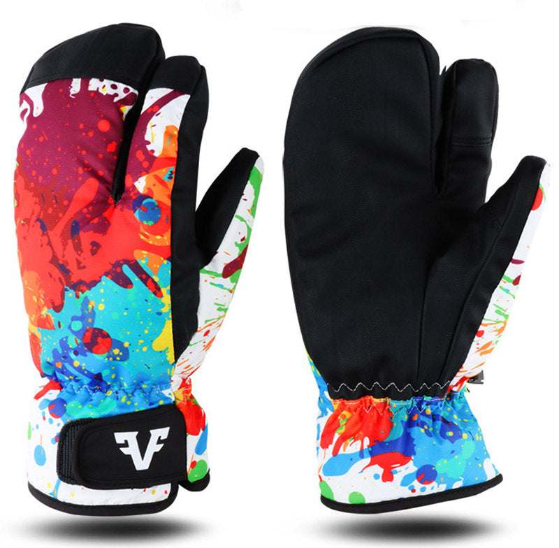 Winter Thickened Warm Three-finger Ski Gloves - Premium 0 from AdventureParent - Just $103.73! Shop now at AdventureParent