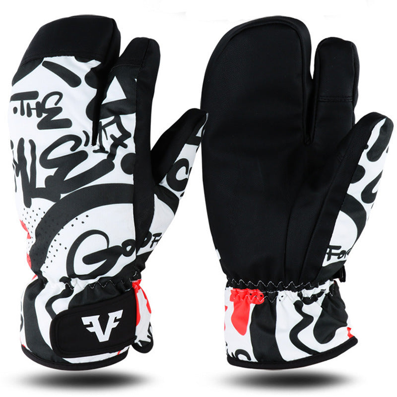 Winter Thickened Warm Three-finger Ski Gloves - Premium 0 from AdventureParent - Just $103.73! Shop now at AdventureParent