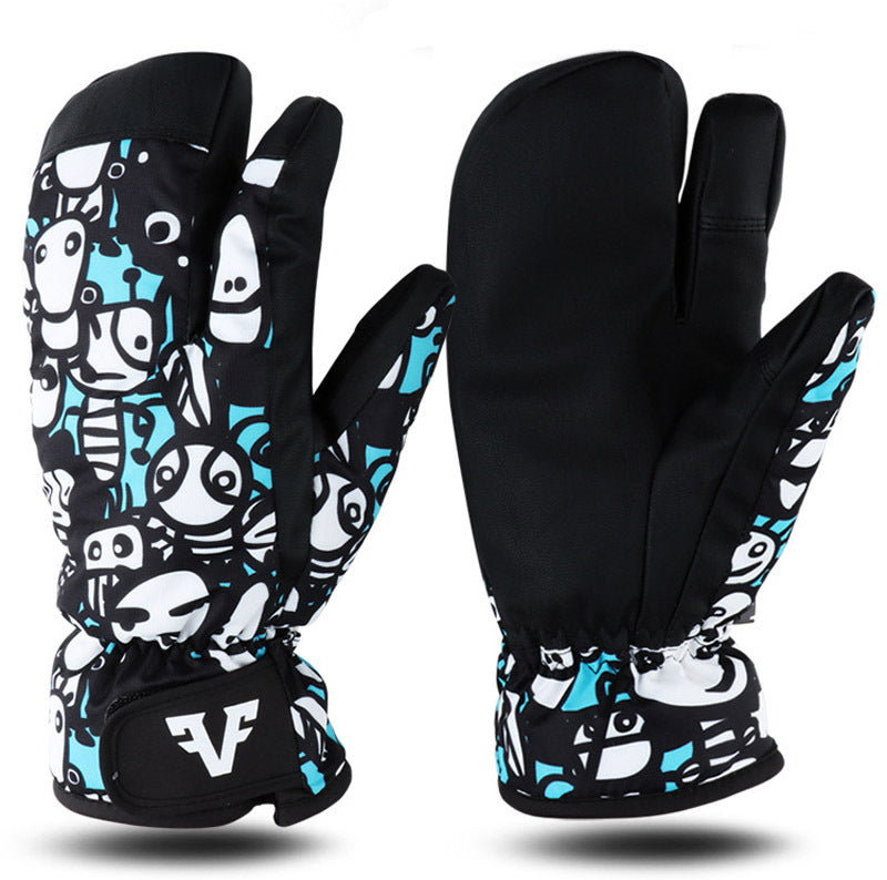 Winter Thickened Warm Three-finger Ski Gloves - Premium 0 from AdventureParent - Just $103.73! Shop now at AdventureParent