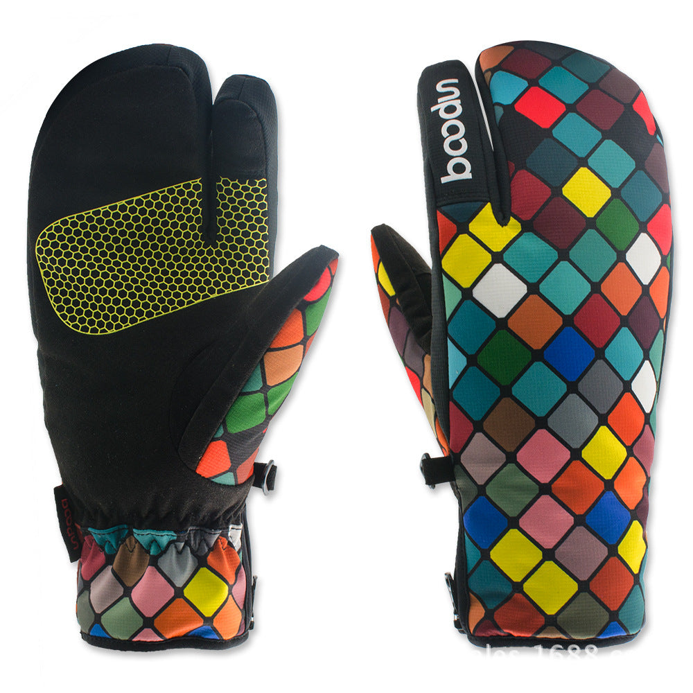 Ski gloves outdoor three-finger warm gloves - Premium 0 from AdventureParent - Just $38.15! Shop now at AdventureParent