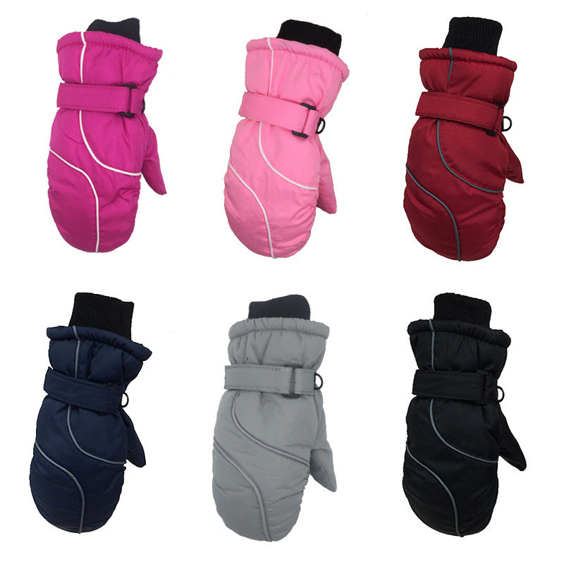 Children's Thickened Warm Stitching Ski Gloves - Premium 0 from AdventureParent - Just $8.70! Shop now at AdventureParent