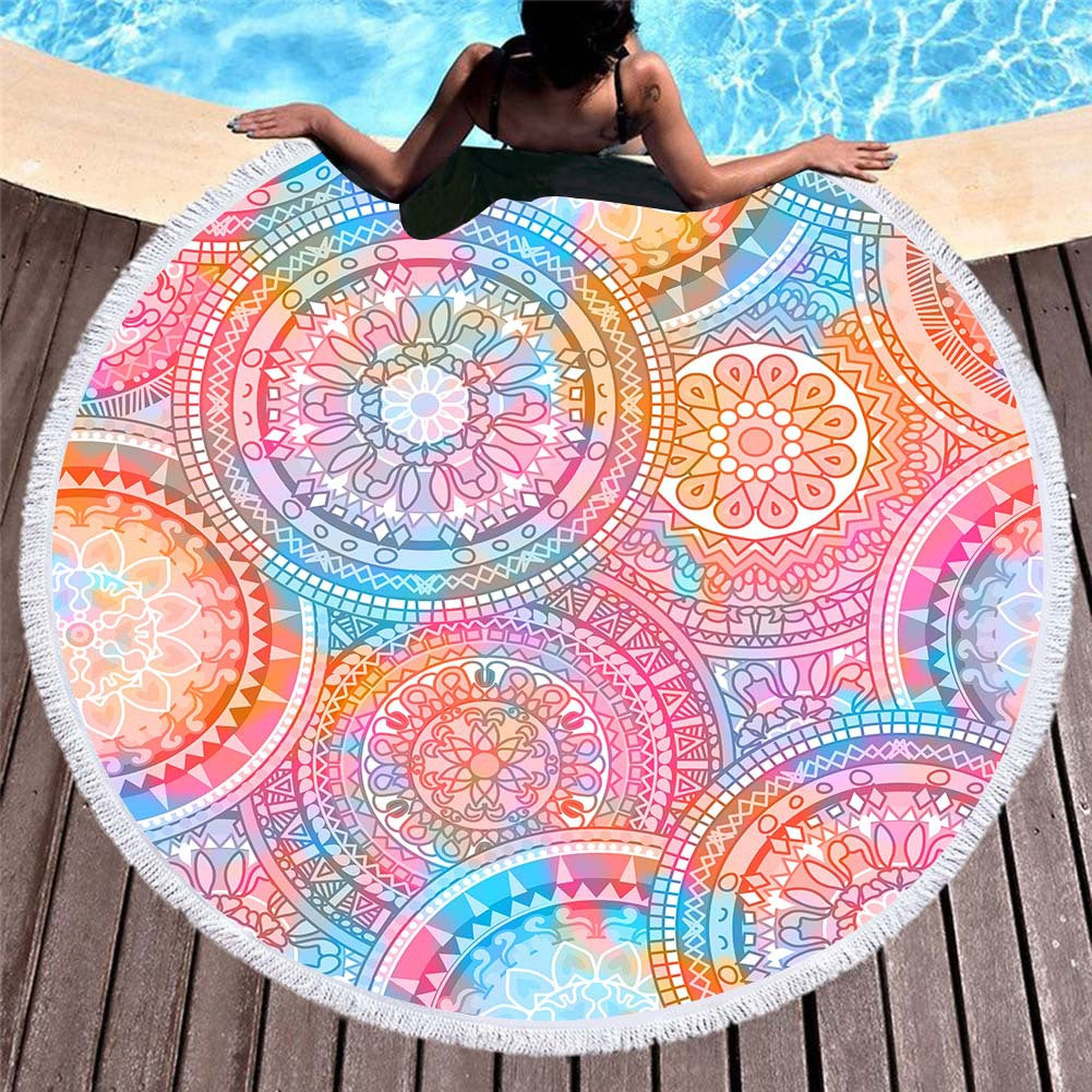 Circular macharo beach towel microfiber digital printing beach towel - Premium 0 from AdventureParent - Just $17.61! Shop now at AdventureParent