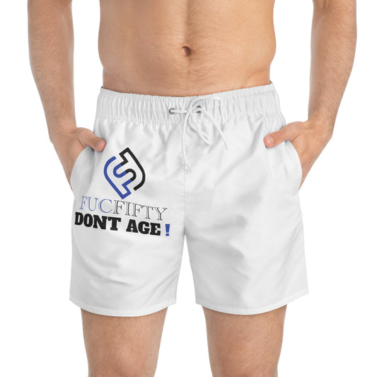 Fuc_Fifty Series Don't Age! Swim Trunks (AOP) - Premium All Over Prints from Printify - Just $37.32! Shop now at AdventureParent