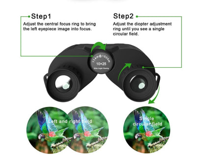 Outdoor binoculars 10x25 small Paul High-definition mini portable low-light night vision pockets glasses - Premium 0 from AdventureParent - Just $81.57! Shop now at AdventureParent