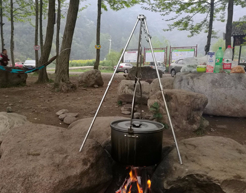 Compatible with Apple, Camping outdoor campfire tripod hanging pot picnic fire bracket aluminum alloy tripod camping supplies - Premium 0 from AdventureParent - Just $17.48! Shop now at AdventureParent