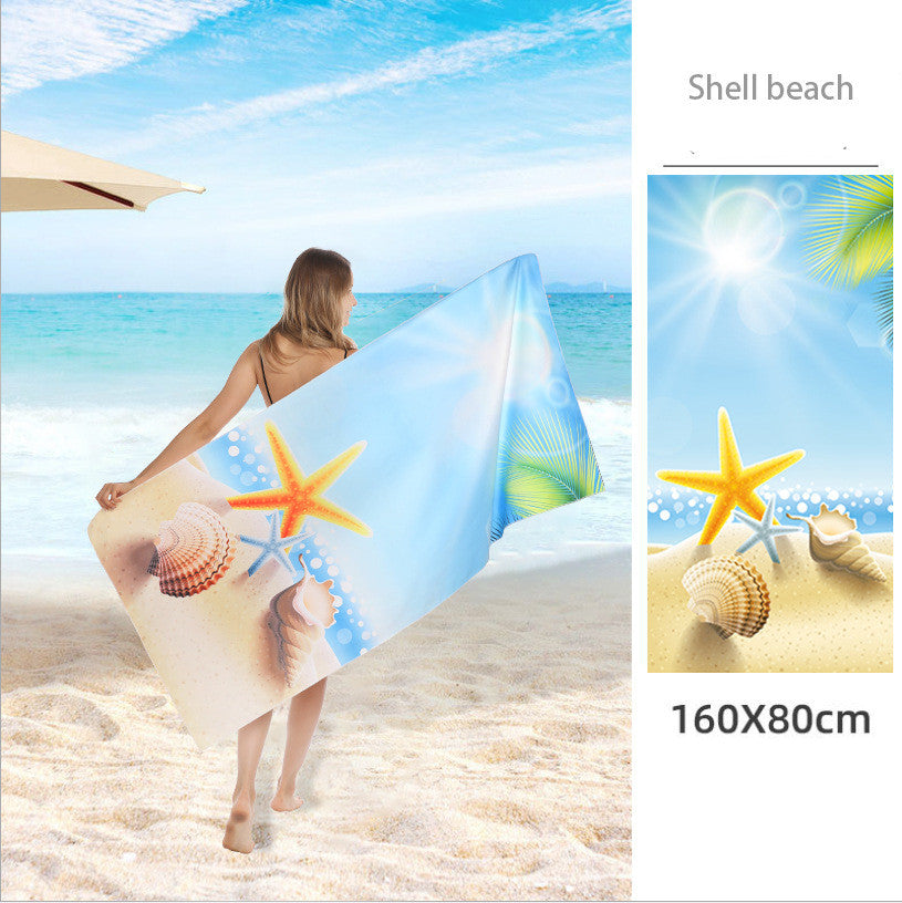 Double Sided Fleece Printed Beach Towel Microfiber Beach Towel