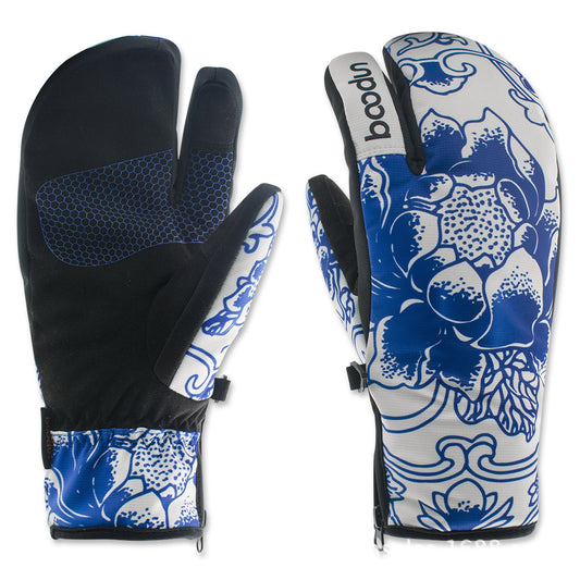 Ski gloves outdoor three-finger warm gloves - Premium 0 from AdventureParent - Just $38.15! Shop now at AdventureParent