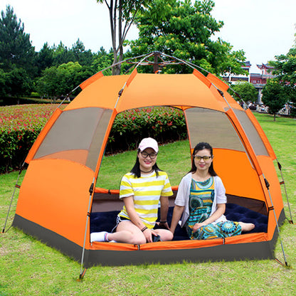 Hexagonal Tent Outdoor Full-automatic Hydraulic Double-layer Rainproof Tent - Premium 0 from AdventureParent - Just $176.04! Shop now at AdventureParent