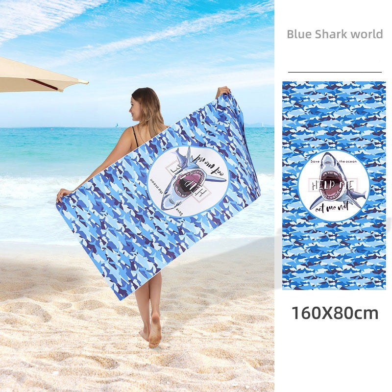 Double Sided Fleece Printed Beach Towel Microfiber Beach Towel