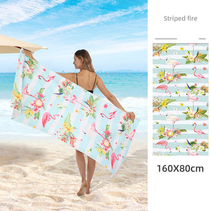 Double Sided Fleece Printed Beach Towel Microfiber Beach Towel