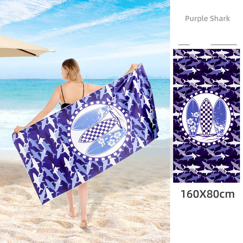 Double Sided Fleece Printed Beach Towel Microfiber Beach Towel