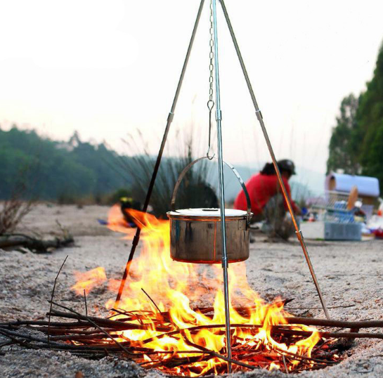 Compatible with Apple, Camping outdoor campfire tripod hanging pot picnic fire bracket aluminum alloy tripod camping supplies - Premium 0 from AdventureParent - Just $17.48! Shop now at AdventureParent