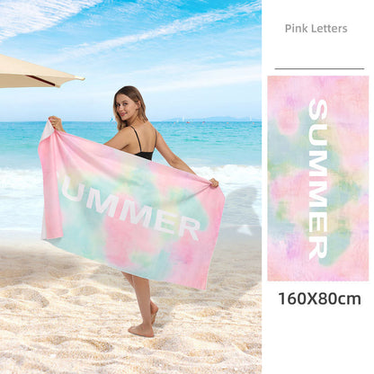 Double Sided Fleece Printed Beach Towel Microfiber Beach Towel