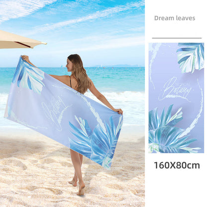 Double Sided Fleece Printed Beach Towel Microfiber Beach Towel