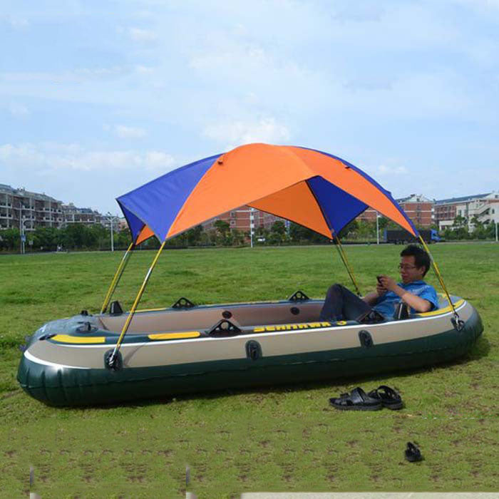 2 Person Inflatable Boat Kayak Canopy Awning Sun Shade Shelter Waterproof  Tent 
