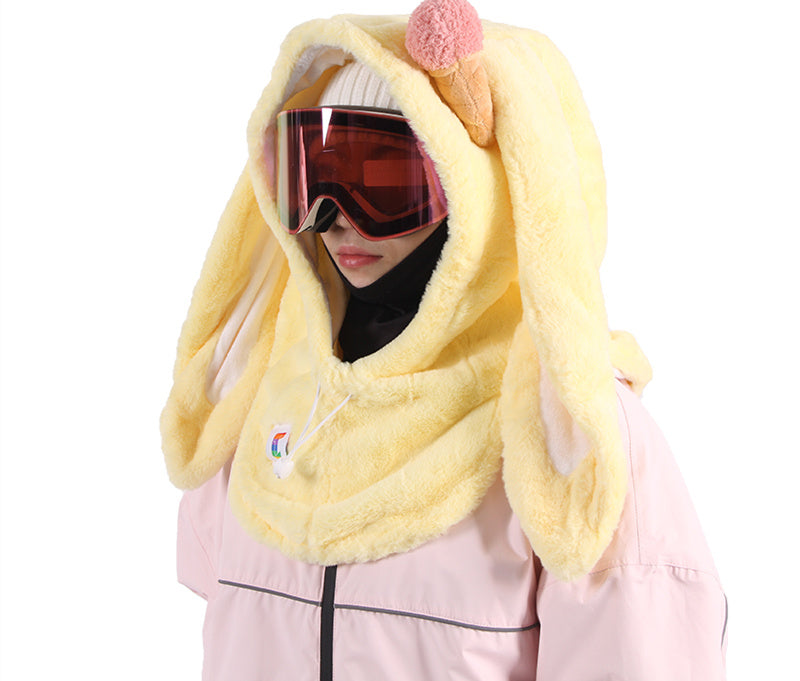 Ski Face Helmet Cap Cute Rabbit