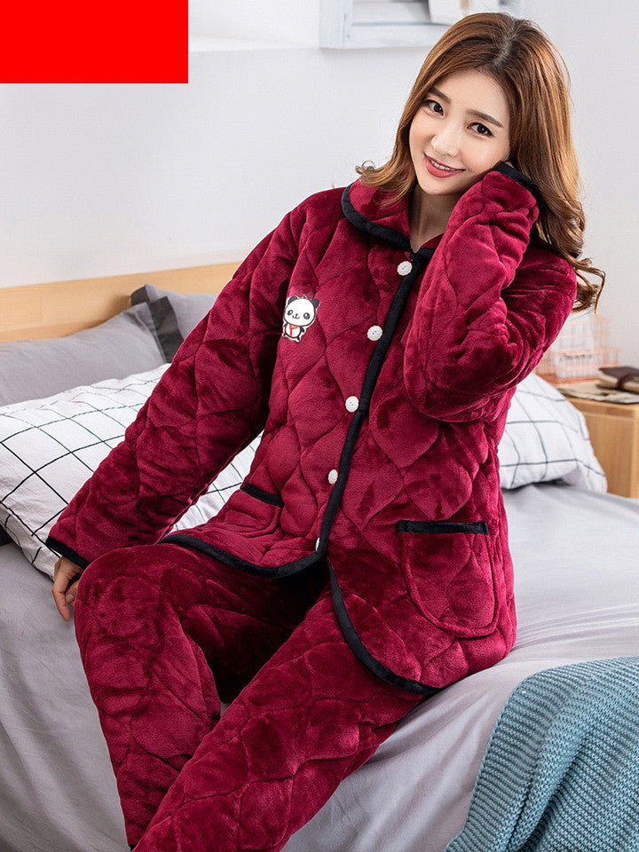 Plus Velvet Coral Winter Winter Outfit Can Be Worn Outside - Premium 0 from AdventureParent - Just $73.33! Shop now at AdventureParent