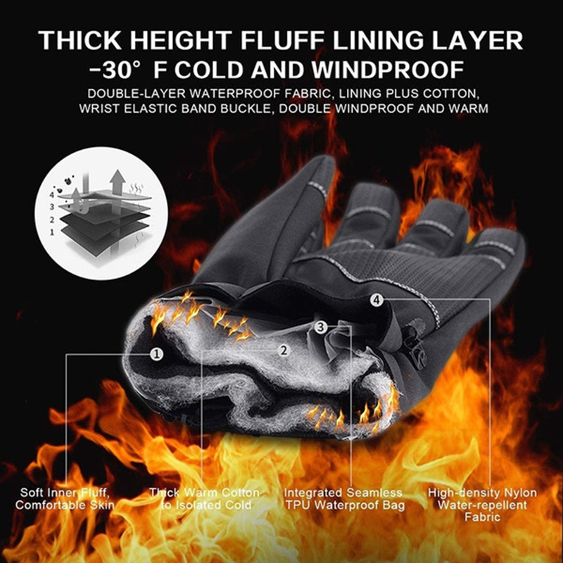 Winter Gloves Touchscreen Non-Slip Unisex Waterproof Windproof Warm Cycling Ski Sports Gloves Women Men - Premium 4 from AdventureParent - Just $18.73! Shop now at AdventureParent