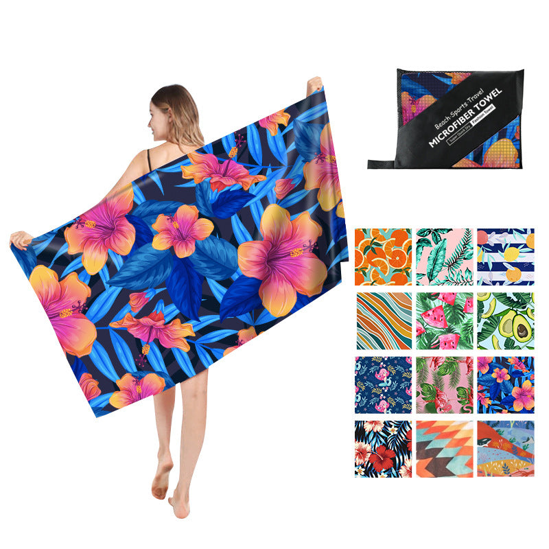 Double Sided Fleece Printed Beach Towel Microfiber Beach Towel