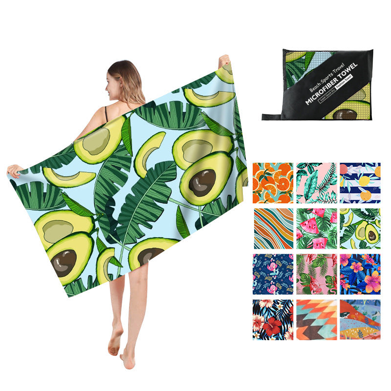 Double Sided Fleece Printed Beach Towel Microfiber Beach Towel